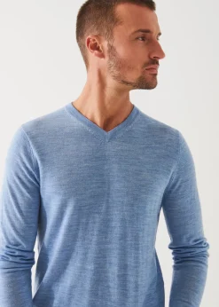 PATRICK ASSARAF Extra-Fine Merino V-Neck|Men Knitwear