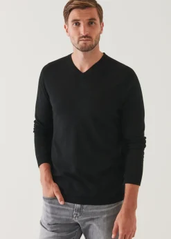 PATRICK ASSARAF Extra-Fine Merino V-Neck|Men Knitwear