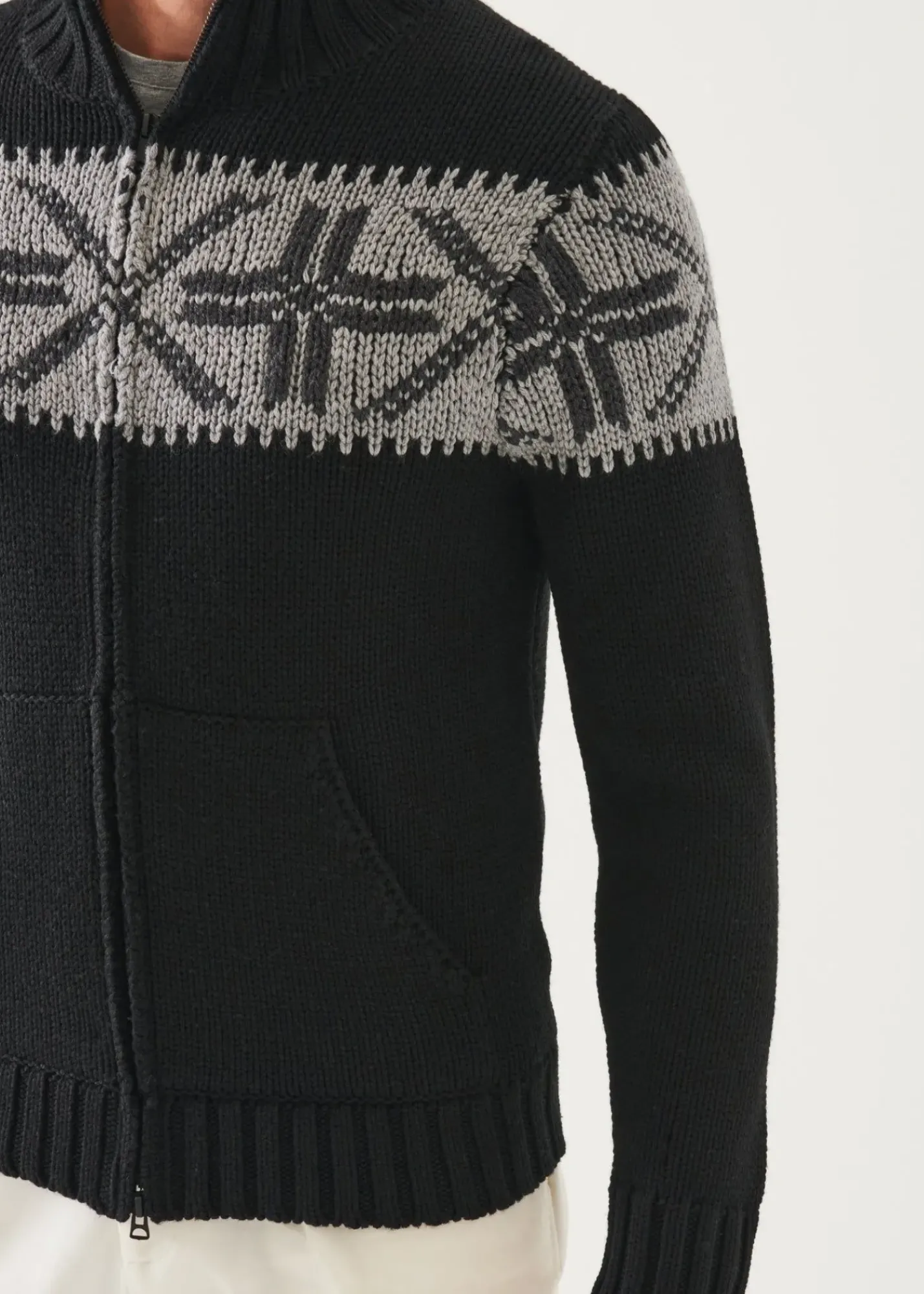 PATRICK ASSARAF Fairisle Zip-Up Cardigan|Men Knitwear