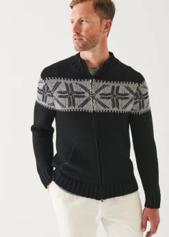 PATRICK ASSARAF Fairisle Zip-Up Cardigan|Men Knitwear