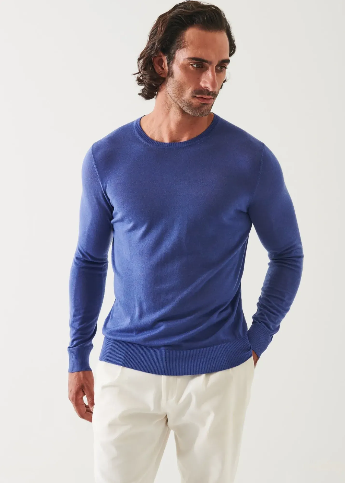PATRICK ASSARAF Fine Gauge Merino Wool Crewneck|Men Knitwear