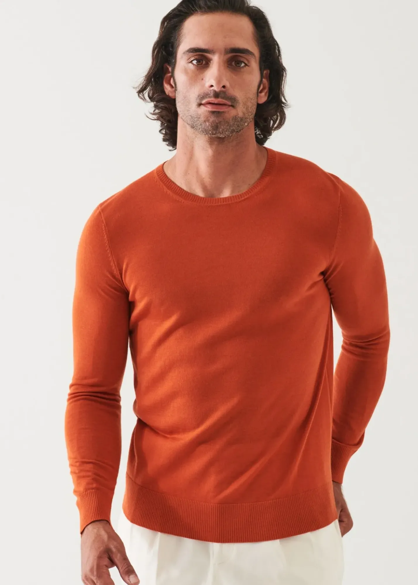PATRICK ASSARAF Fine Gauge Merino Wool Crewneck|Men Knitwear
