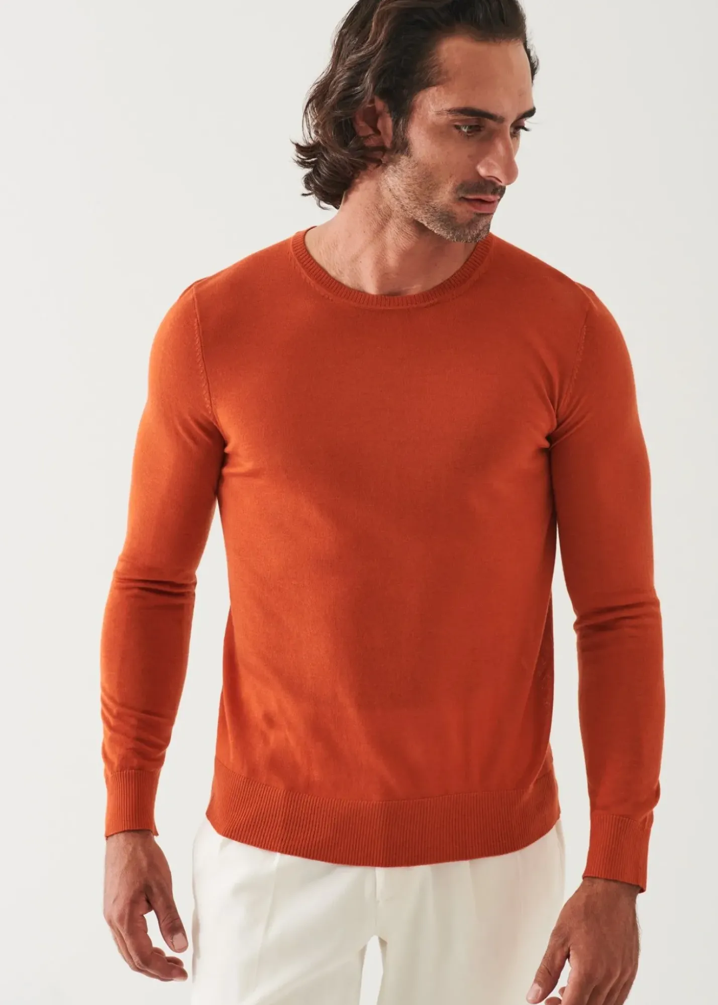 PATRICK ASSARAF Fine Gauge Merino Wool Crewneck|Men Knitwear