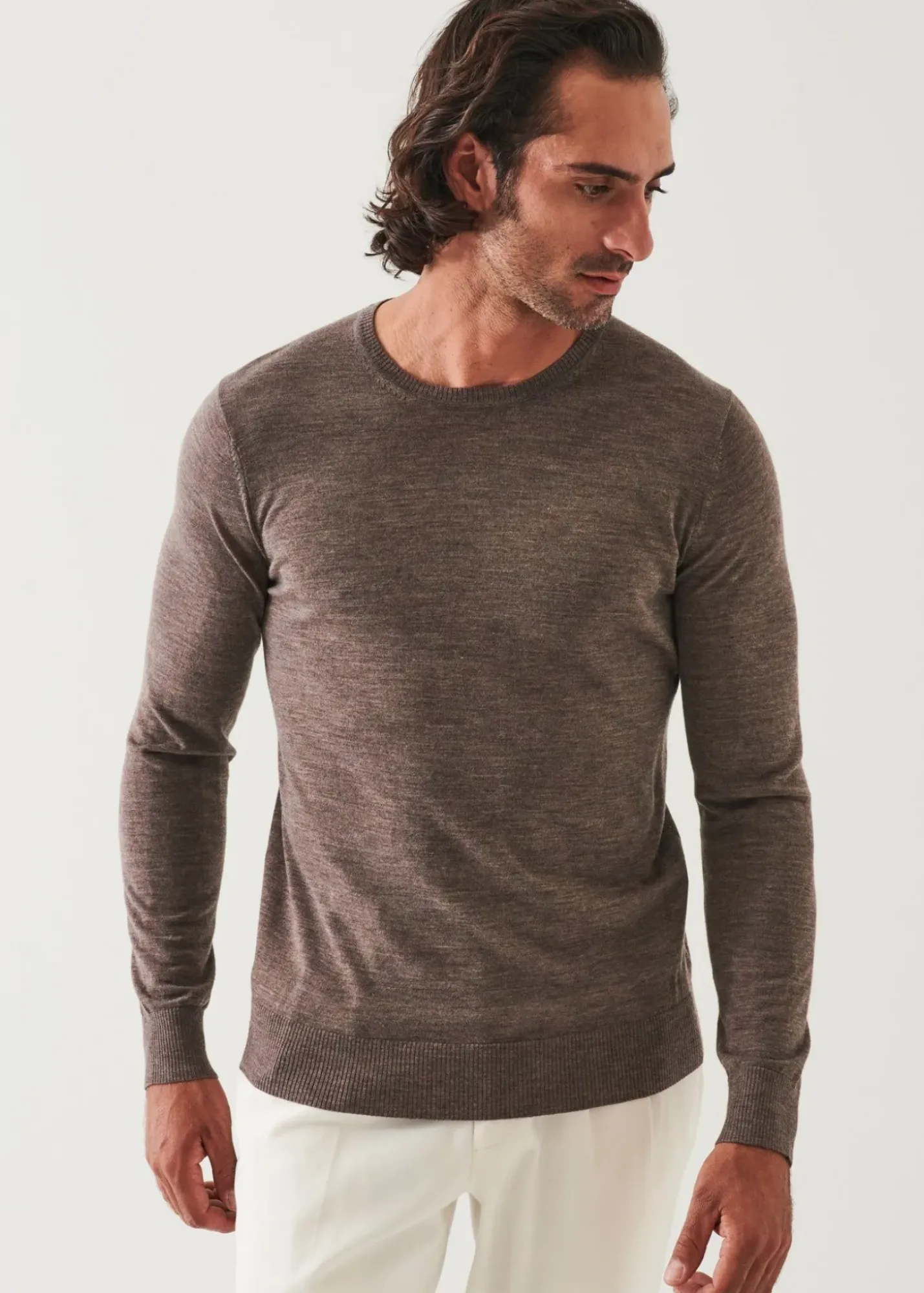 PATRICK ASSARAF Fine Gauge Merino Wool Crewneck|Men Knitwear