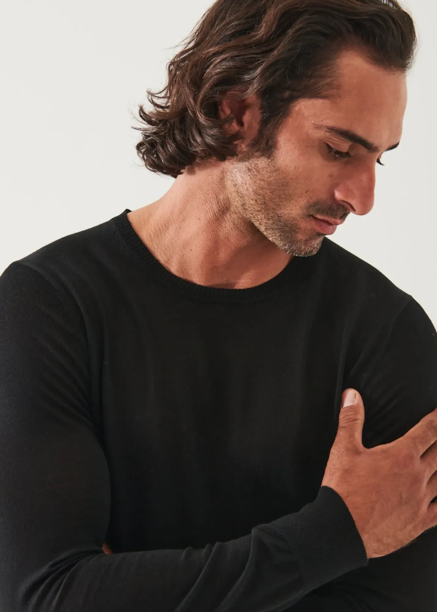 PATRICK ASSARAF Fine Gauge Merino Wool Crewneck|Men Knitwear