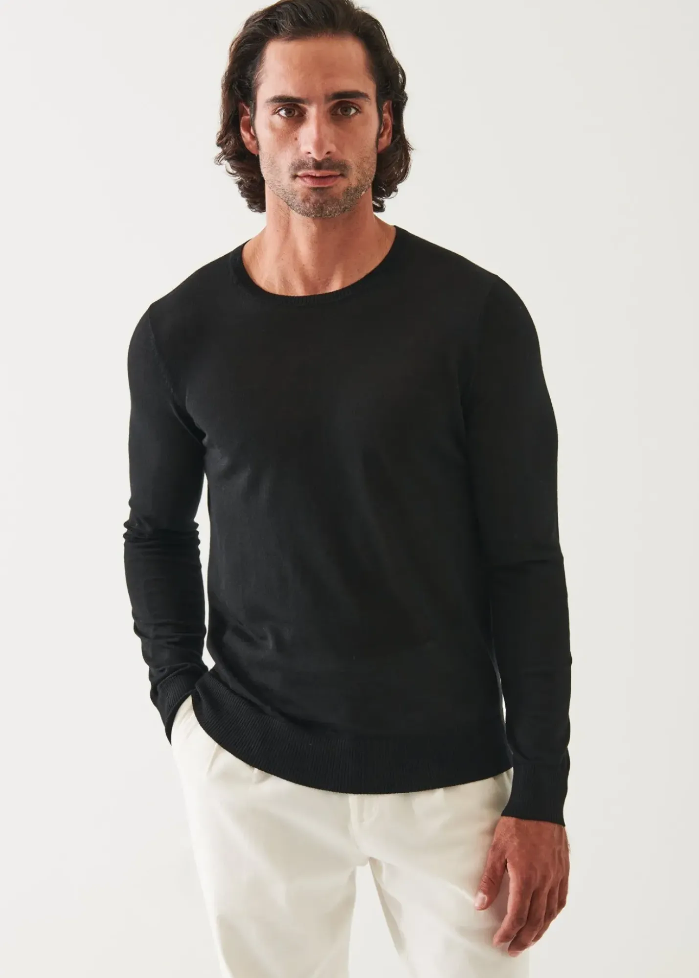 PATRICK ASSARAF Fine Gauge Merino Wool Crewneck|Men Knitwear