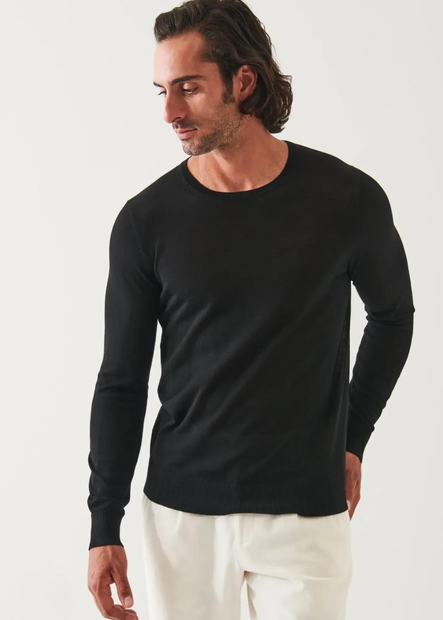 PATRICK ASSARAF Fine Gauge Merino Wool Crewneck|Men Knitwear