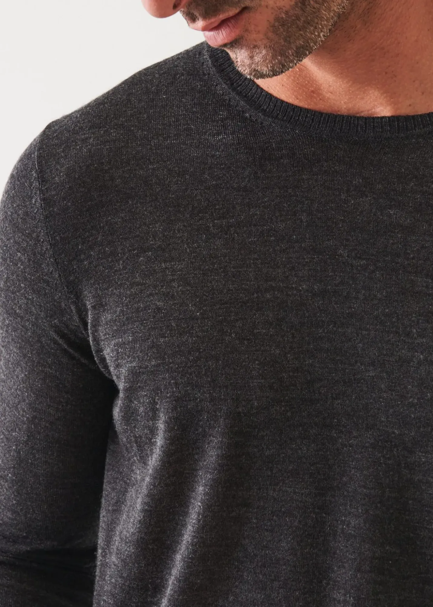 PATRICK ASSARAF Fine Gauge Merino Wool Crewneck|Men Knitwear