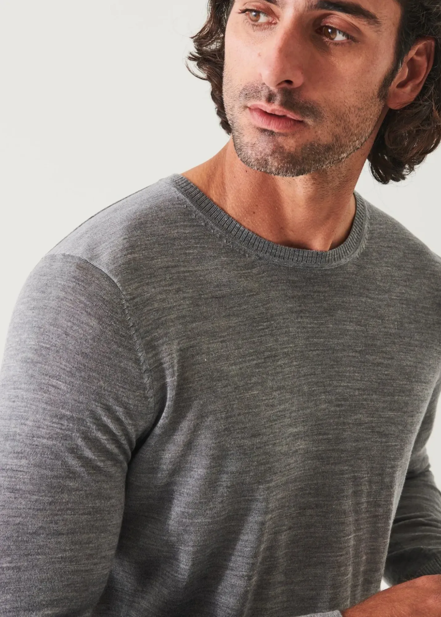 PATRICK ASSARAF Fine Gauge Merino Wool Crewneck|Men Knitwear