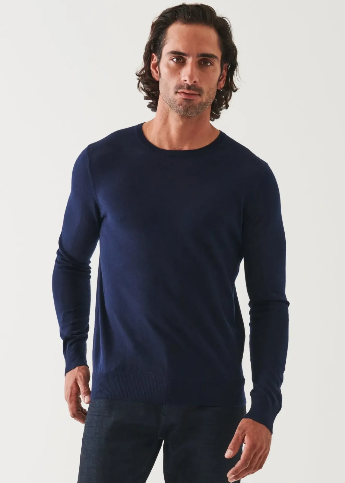 PATRICK ASSARAF Fine Gauge Merino Wool Crewneck|Men Knitwear