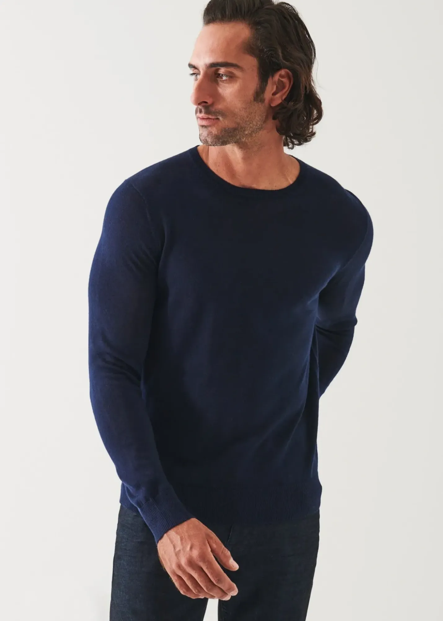 PATRICK ASSARAF Fine Gauge Merino Wool Crewneck|Men Knitwear