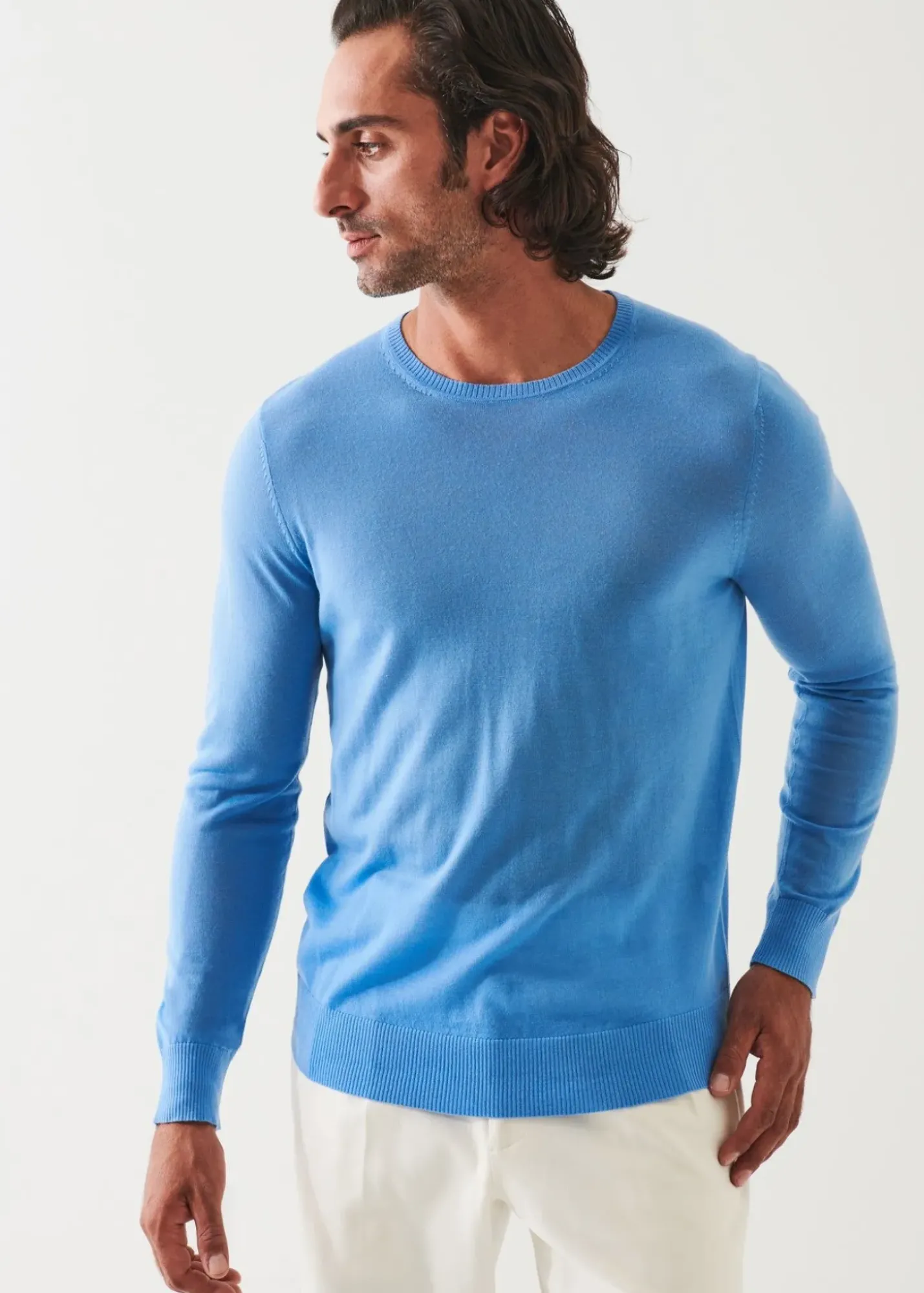 PATRICK ASSARAF Fine Gauge Merino Wool Crewneck|Men Knitwear