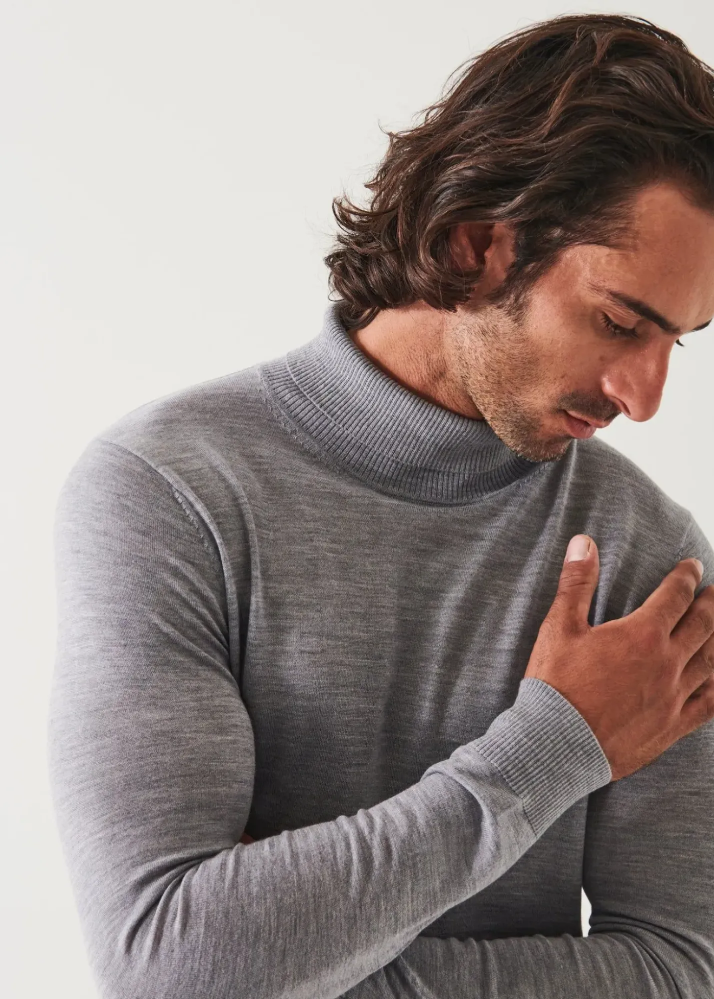 PATRICK ASSARAF Fine Gauge Merino Wool Turtleneck|Men Knitwear
