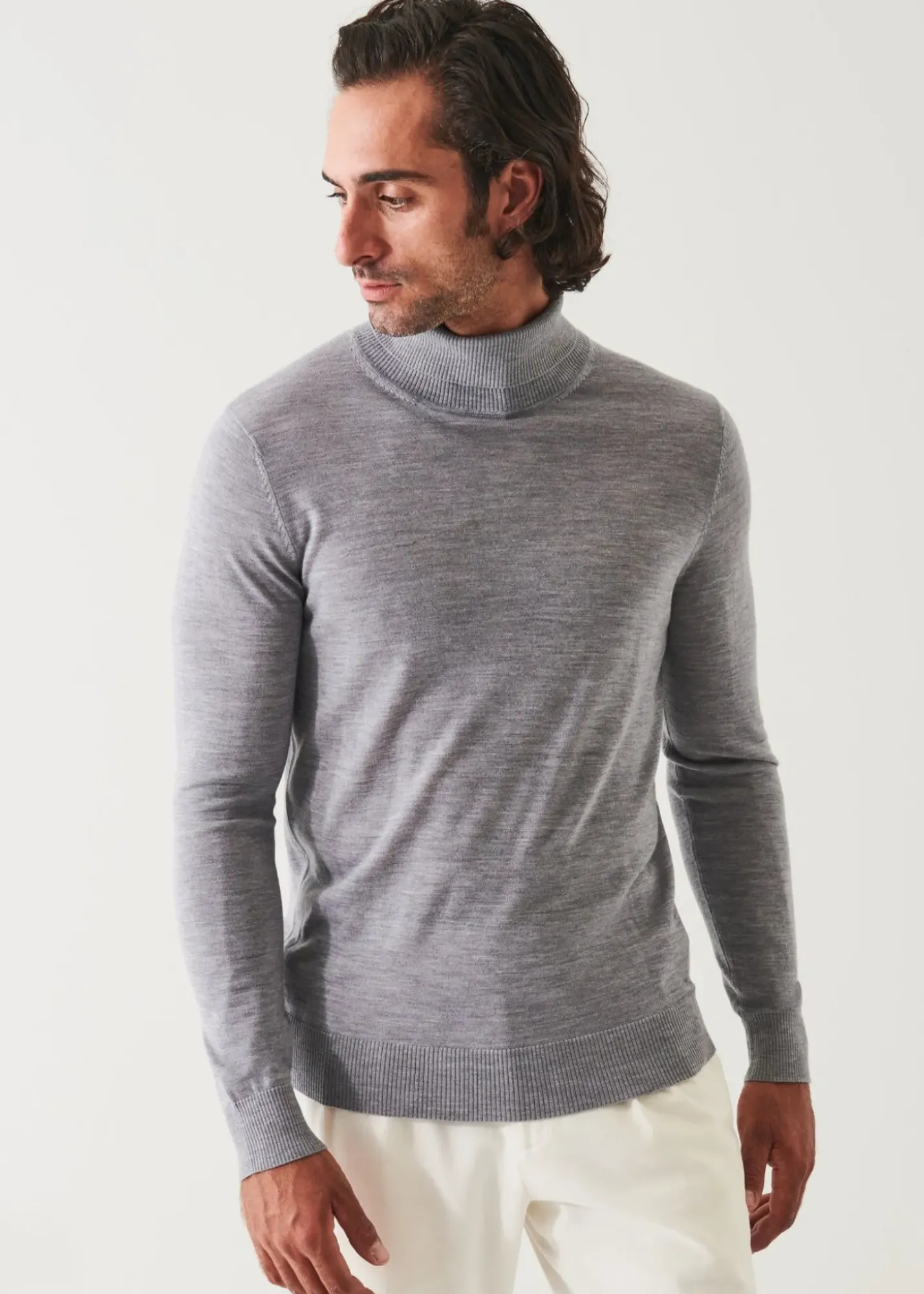 PATRICK ASSARAF Fine Gauge Merino Wool Turtleneck|Men Knitwear