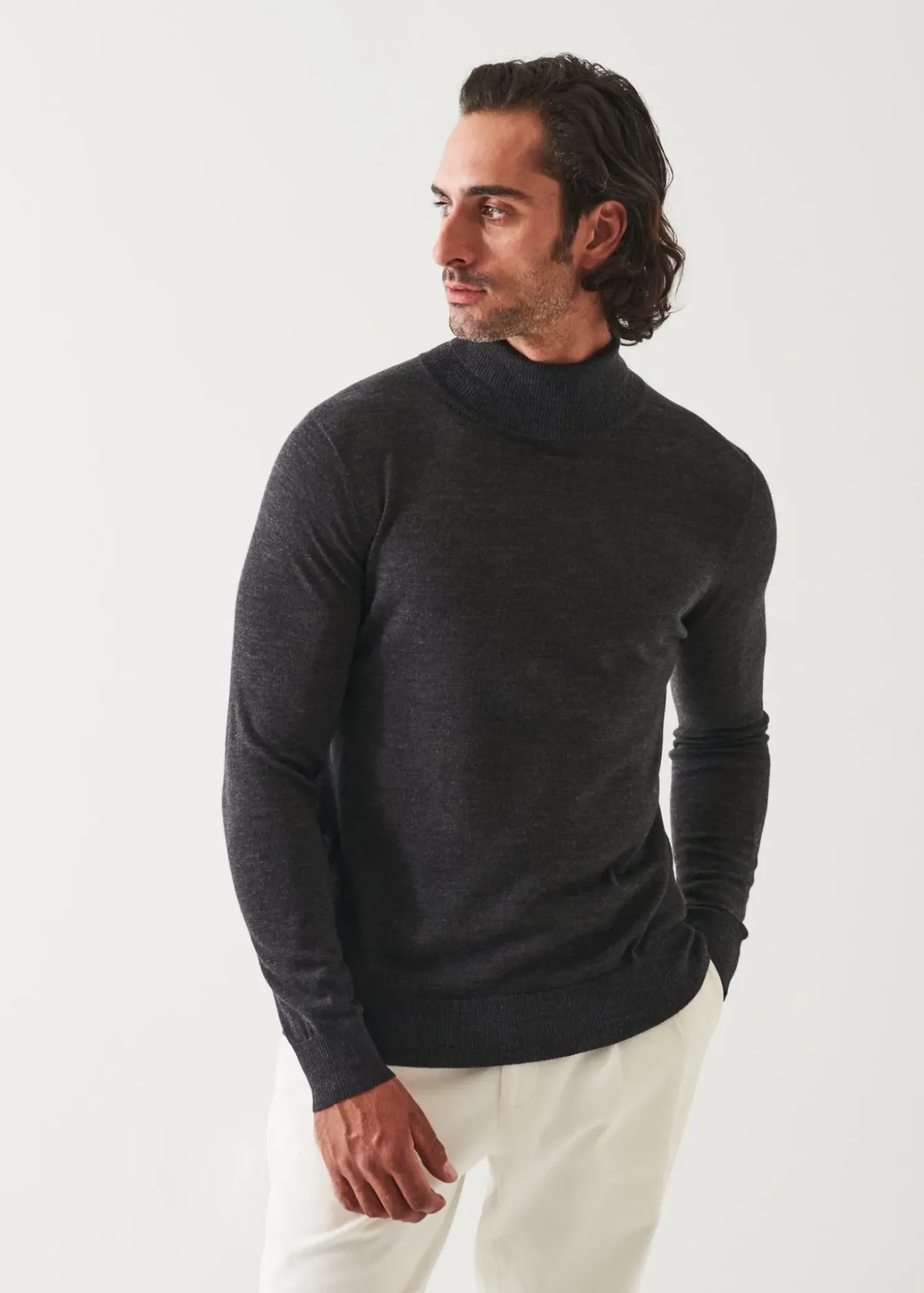 PATRICK ASSARAF Fine Gauge Merino Wool Turtleneck|Men Knitwear