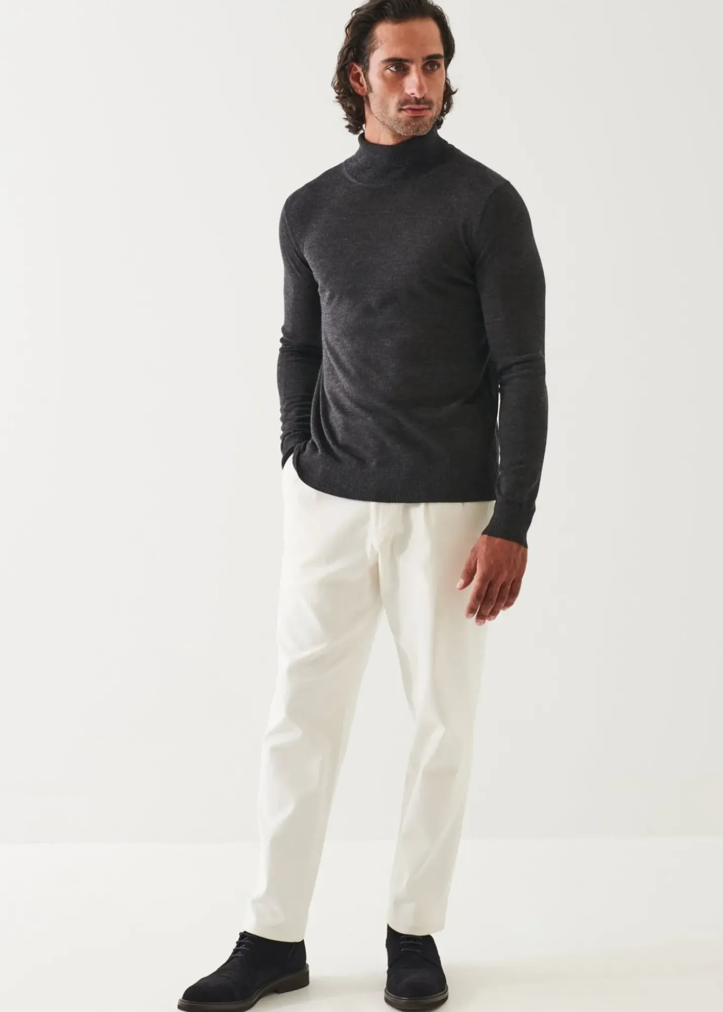 PATRICK ASSARAF Fine Gauge Merino Wool Turtleneck|Men Knitwear