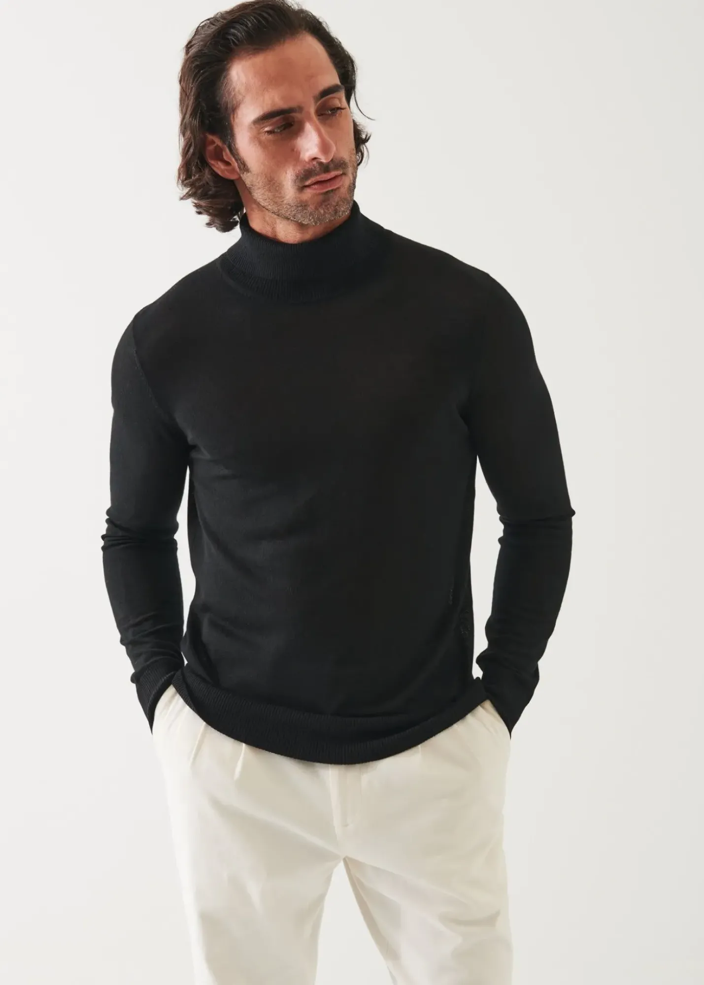 PATRICK ASSARAF Fine Gauge Merino Wool Turtleneck|Men Knitwear