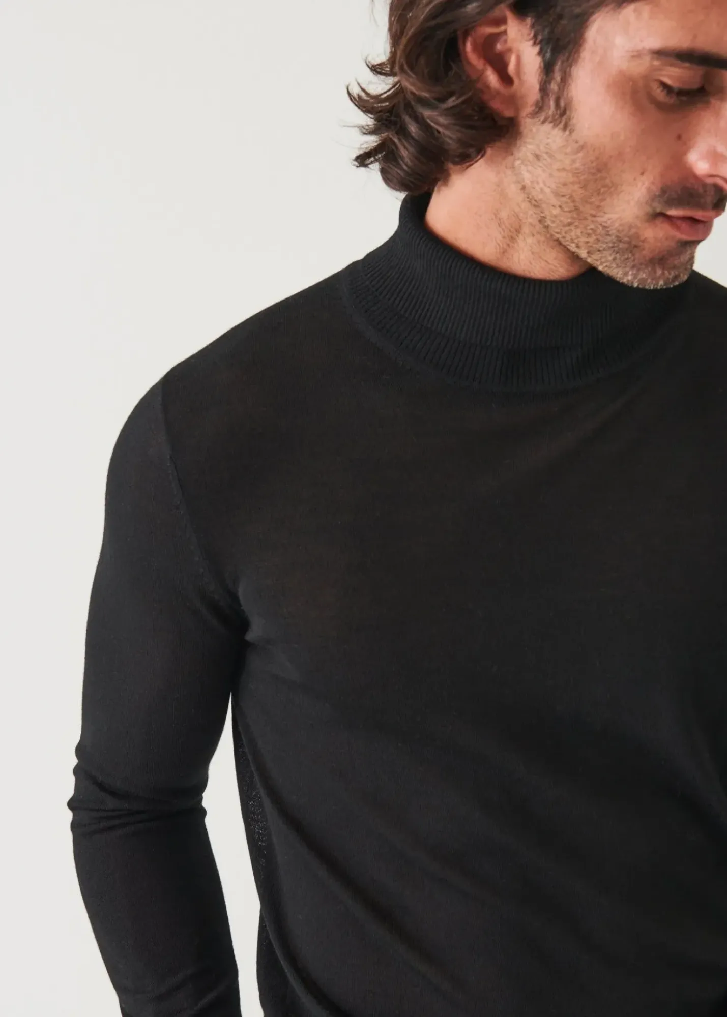 PATRICK ASSARAF Fine Gauge Merino Wool Turtleneck|Men Knitwear