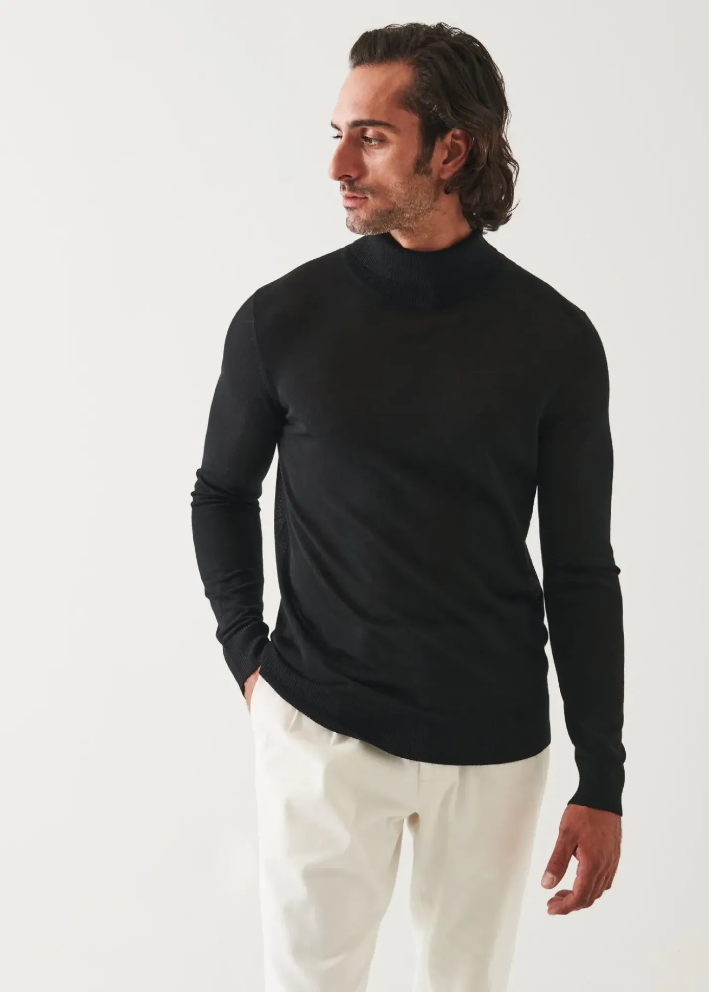 PATRICK ASSARAF Fine Gauge Merino Wool Turtleneck|Men Knitwear