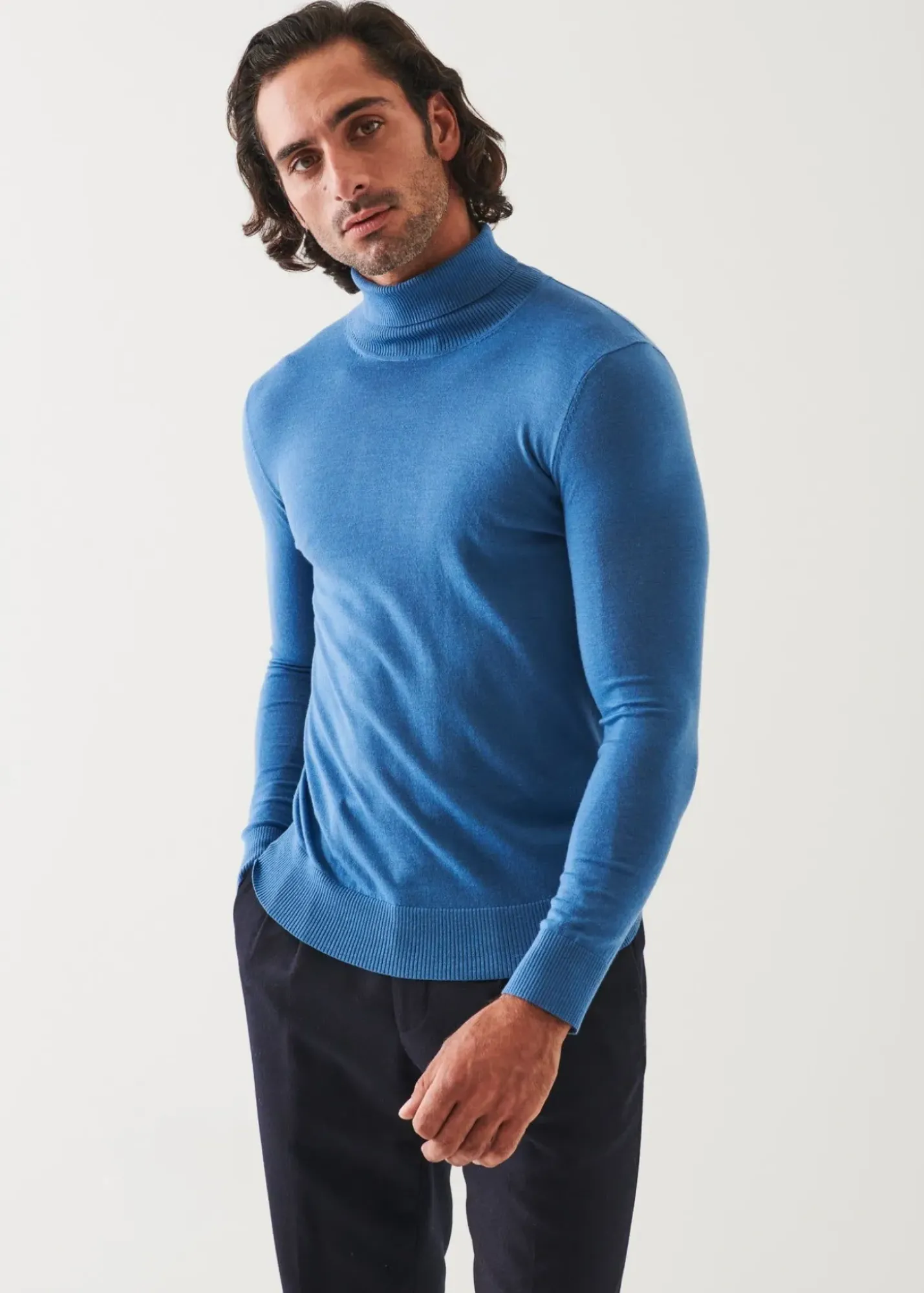 PATRICK ASSARAF Fine Gauge Merino Wool Turtleneck|Men Knitwear