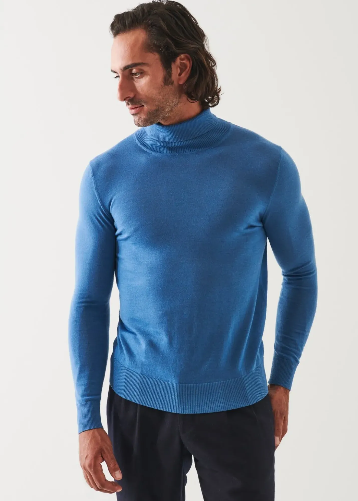 PATRICK ASSARAF Fine Gauge Merino Wool Turtleneck|Men Knitwear
