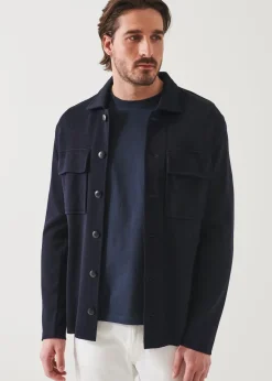 PATRICK ASSARAF Flap Pocket Wool-Cashmere Shirt Jacket|Men Shirt Jackets