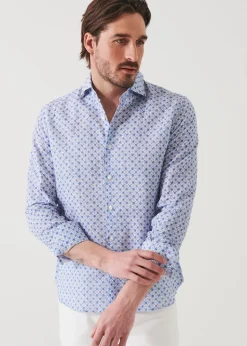 PATRICK ASSARAF Floral Linen Long Sleeve Shirt|Men Shirts
