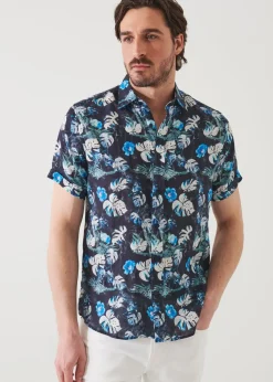 PATRICK ASSARAF Floral Tropical Print Linen Shirt|Men Shirts
