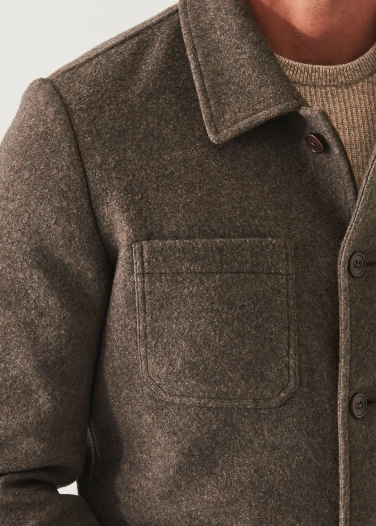 PATRICK ASSARAF Four Patch Pocket Wool Shirt Jacket|Men Outerwear