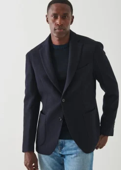 PATRICK ASSARAF Herringbone Wool Blazer|Men Blazers