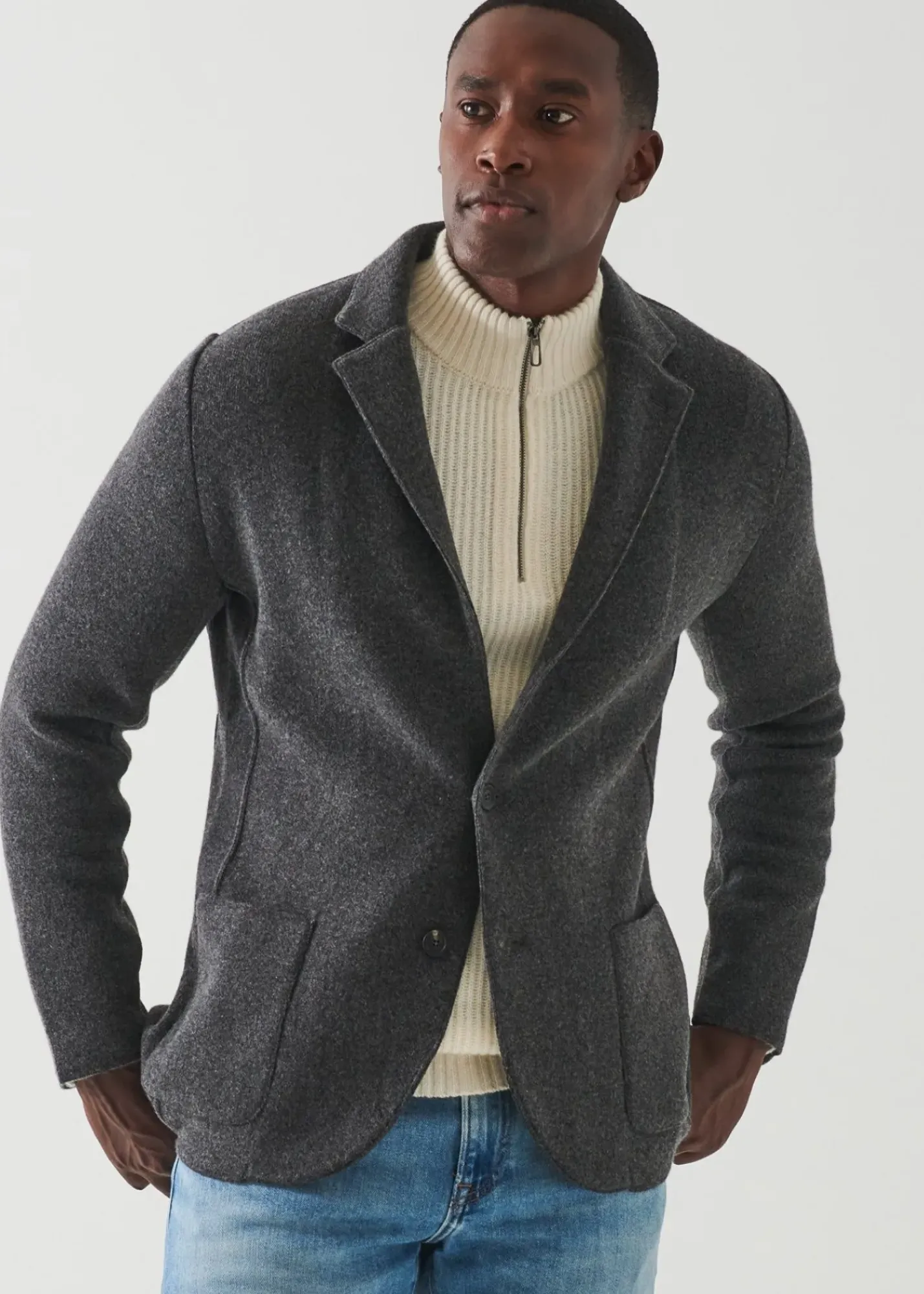 PATRICK ASSARAF Italian Cashmere Two-Button Blazer|Men Blazers