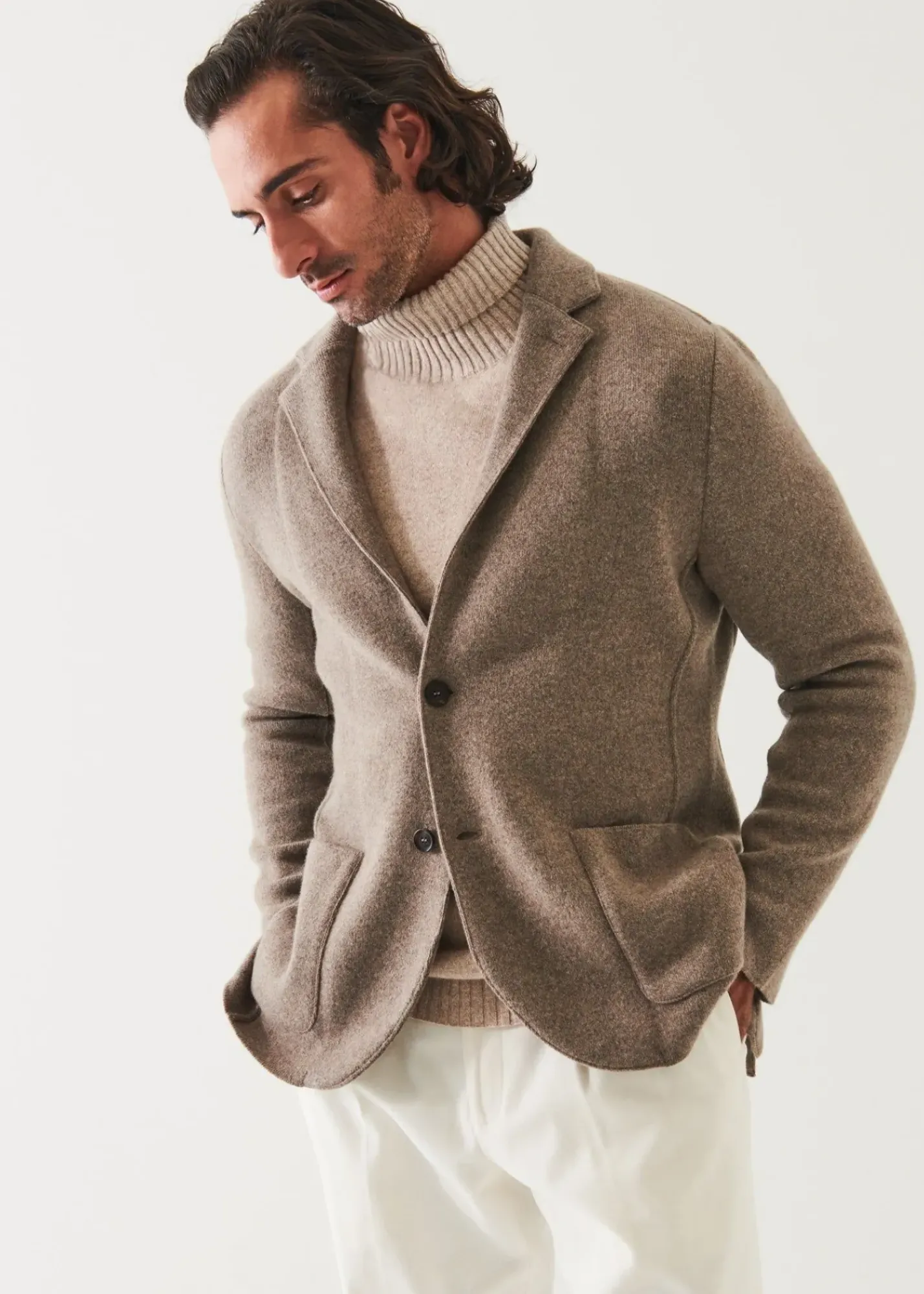 PATRICK ASSARAF Italian Cashmere Two-Button Blazer|Men Blazers