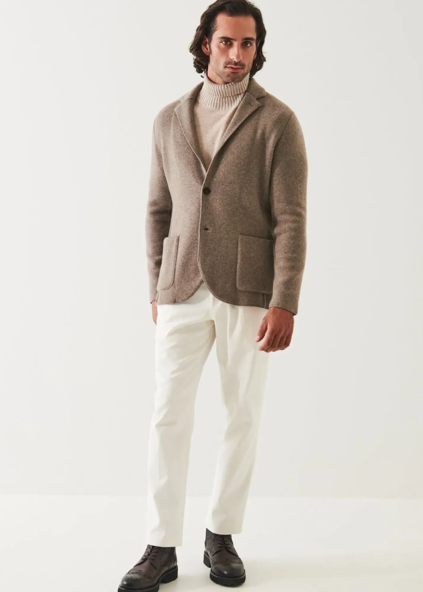 PATRICK ASSARAF Italian Cashmere Two-Button Blazer|Men Blazers