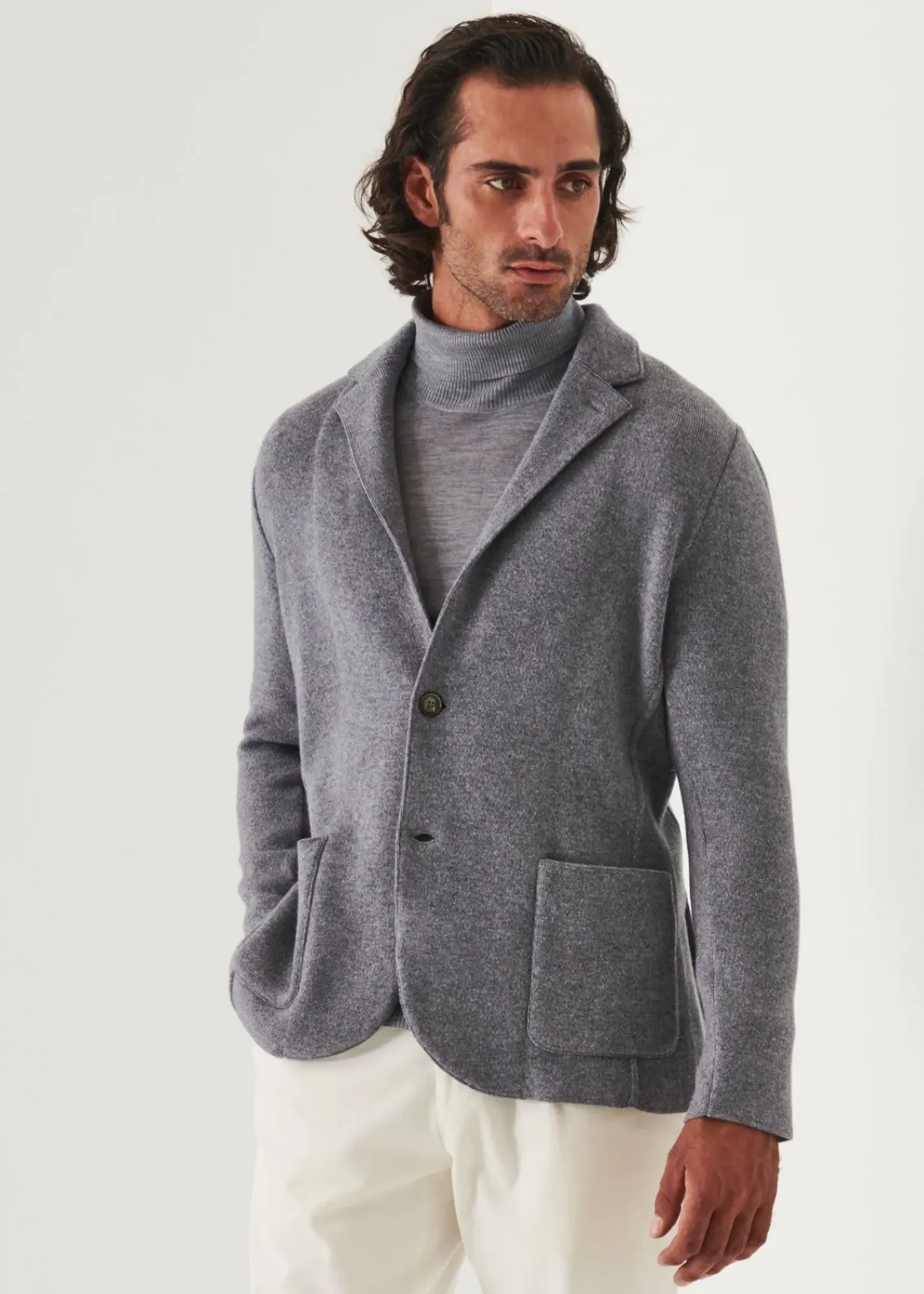 PATRICK ASSARAF Italian Cashmere Two-Button Blazer|Men Blazers