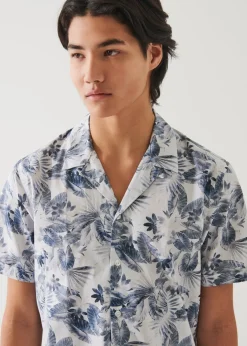 PATRICK ASSARAF Leaf Print Cotton Shirt|Men Shirts
