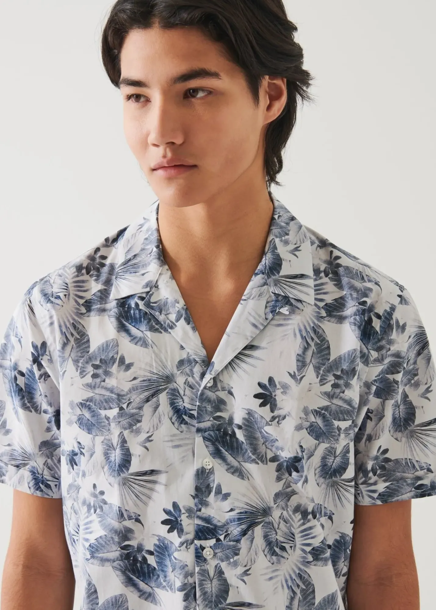 PATRICK ASSARAF Leaf Print Cotton Shirt|Men Shirts