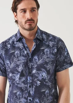 PATRICK ASSARAF Leaf Print Cotton Shirt|Men Shirts