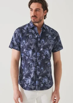 PATRICK ASSARAF Leaf Print Cotton Shirt|Men Shirts