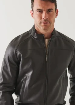 PATRICK ASSARAF Leather Zip-Up Bomber|Men Outerwear