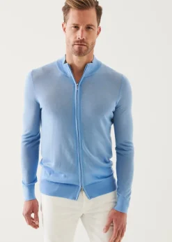 PATRICK ASSARAF Lightweight Merino Blend Full Zip Sweater|Men Knitwear