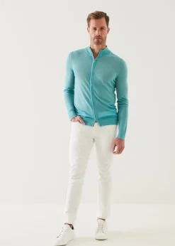 PATRICK ASSARAF Lightweight Merino Blend Full Zip Sweater|Men Knitwear