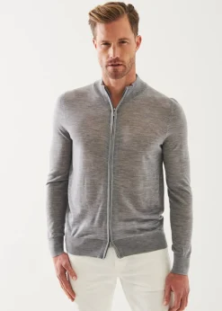 PATRICK ASSARAF Lightweight Merino Blend Full Zip Sweater|Men Knitwear