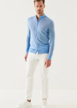PATRICK ASSARAF Lightweight Merino Blend Full Zip Sweater|Men Knitwear