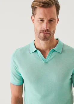 PATRICK ASSARAF Lightweight Merino Blend Open Polo|Men Polos