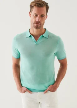 PATRICK ASSARAF Lightweight Merino Blend Open Polo|Men Polos