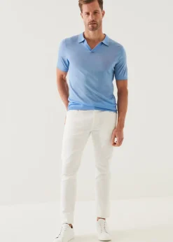 PATRICK ASSARAF Lightweight Merino Blend Open Polo|Men Polos