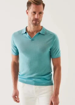 PATRICK ASSARAF Lightweight Merino Blend Open Polo|Men Polos