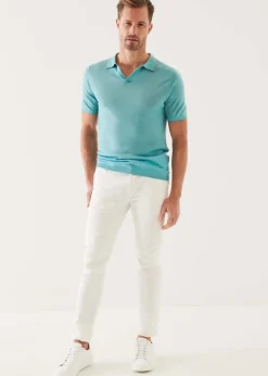 PATRICK ASSARAF Lightweight Merino Blend Open Polo|Men Polos