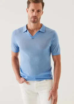 PATRICK ASSARAF Lightweight Merino Blend Open Polo|Men Knitwear