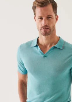 PATRICK ASSARAF Lightweight Merino Blend Open Polo|Men Knitwear